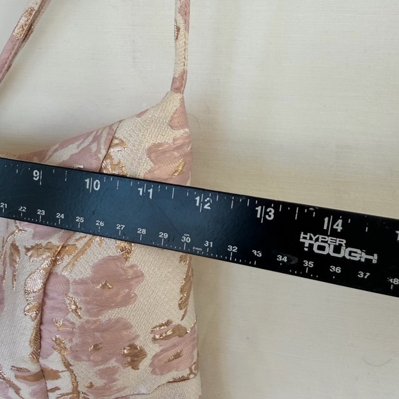 B. Darlin Pink Gold Floral Metallic Fit & Flare Party Dress NWT - Picture 6 of 9